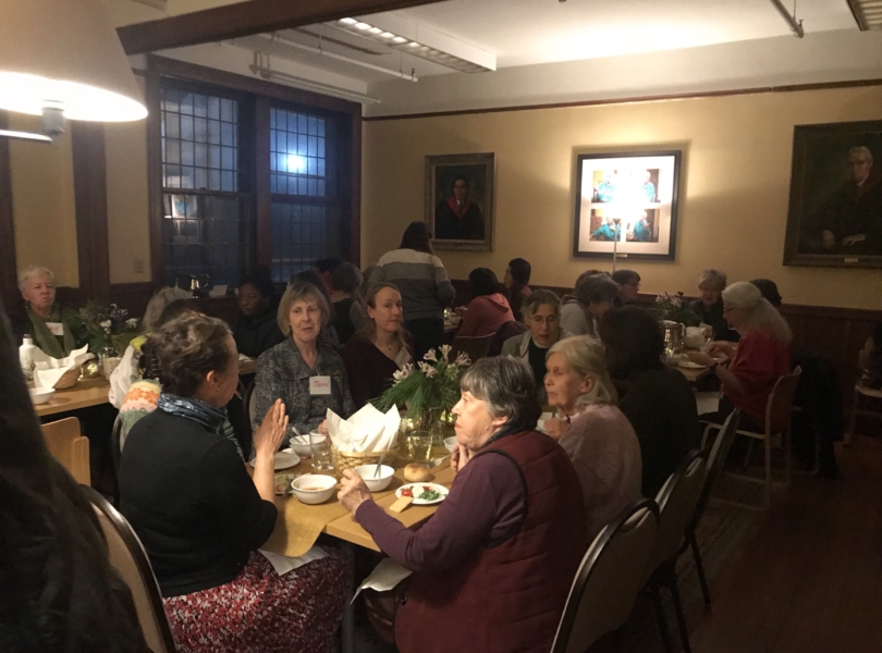 women having dinner together