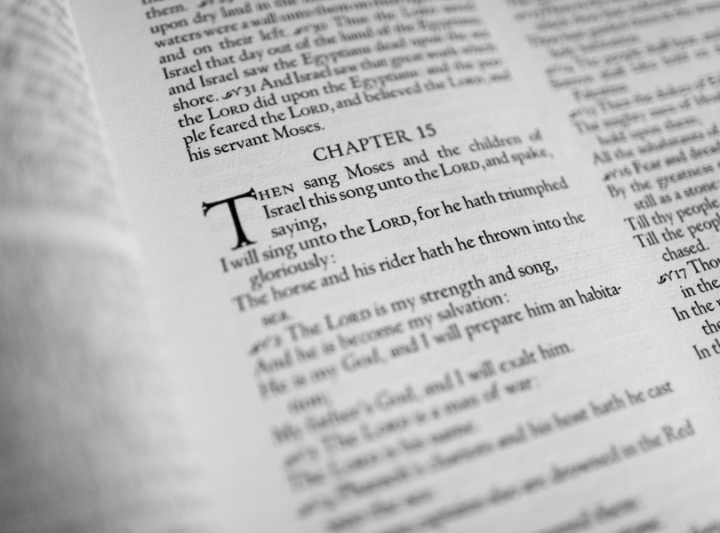picture of the text inside a bible