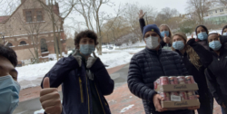high school students deliver food