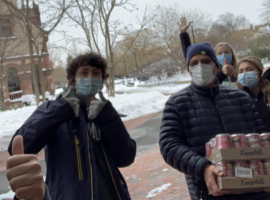 high school students deliver food
